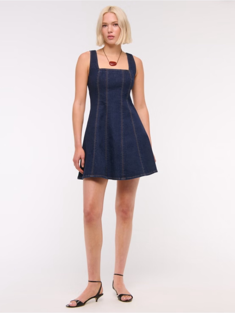 The A&F Mila Squareneck Denim Mini Dress